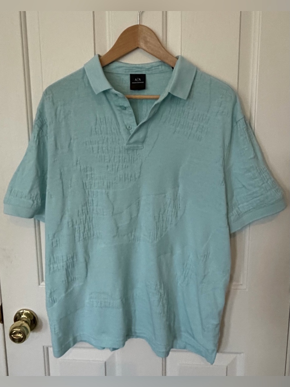 Armani Exchange Men’s Polo in Light Aqua